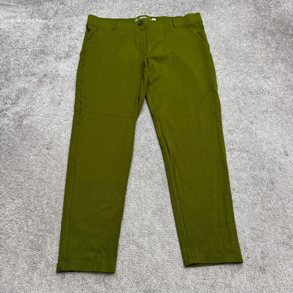 Betabrand Dress Yoga Pants Womens XL Olive Green Skinny Pull On Stretch Pockets